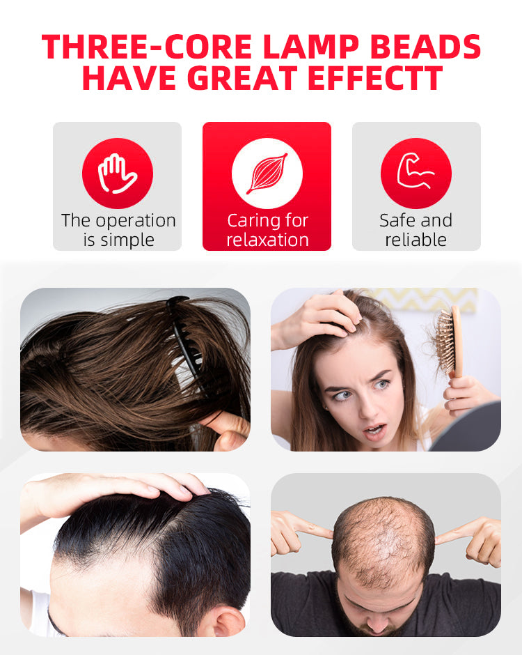 oriday Red Light Hair Growth Cap | 660nm Infrared LED Hair Loss Treatment Cap | Three Modes with Auto Timer 20 Minutes | USB Charging Type-C | Home Hair Growth Device