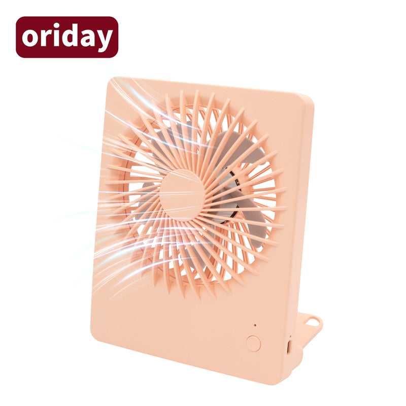 Oriday 方形桌面風扇|大風力靜音可搖頭摺疊・USB充電便攜製冷風扇・學生/辦公室通用款