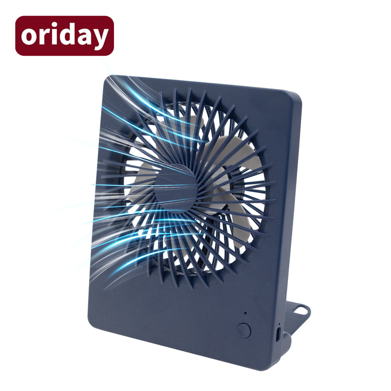 Oriday 方形桌面風扇|大風力靜音可搖頭摺疊・USB充電便攜製冷風扇・學生/辦公室通用款