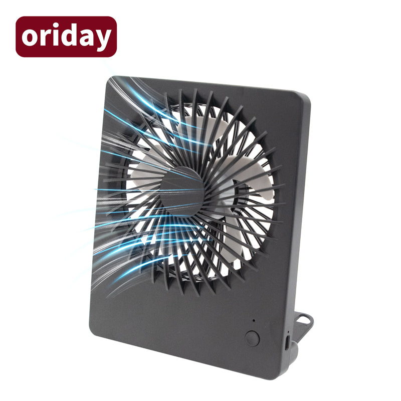 Oriday 方形桌面風扇|大風力靜音可搖頭摺疊・USB充電便攜製冷風扇・學生/辦公室通用款