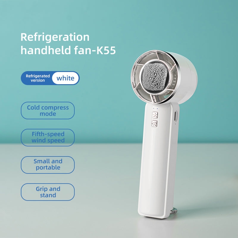 Oriday portable handheld cooling fan with ultra-high-speed turbo and strong wind power, brushless and USB rechargeable — perfect for outdoor use, home, office, desktop, or student dormitories. Brand: Oriday (Eastern Fine Products).