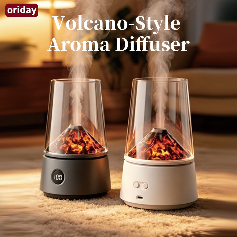 oriday Volcano-Shaped Aroma Diffuser | 170mL Water Tank · Warm Ambient Light · Dual Mist Modes | Ideal for Bedroom, Living Room & Office