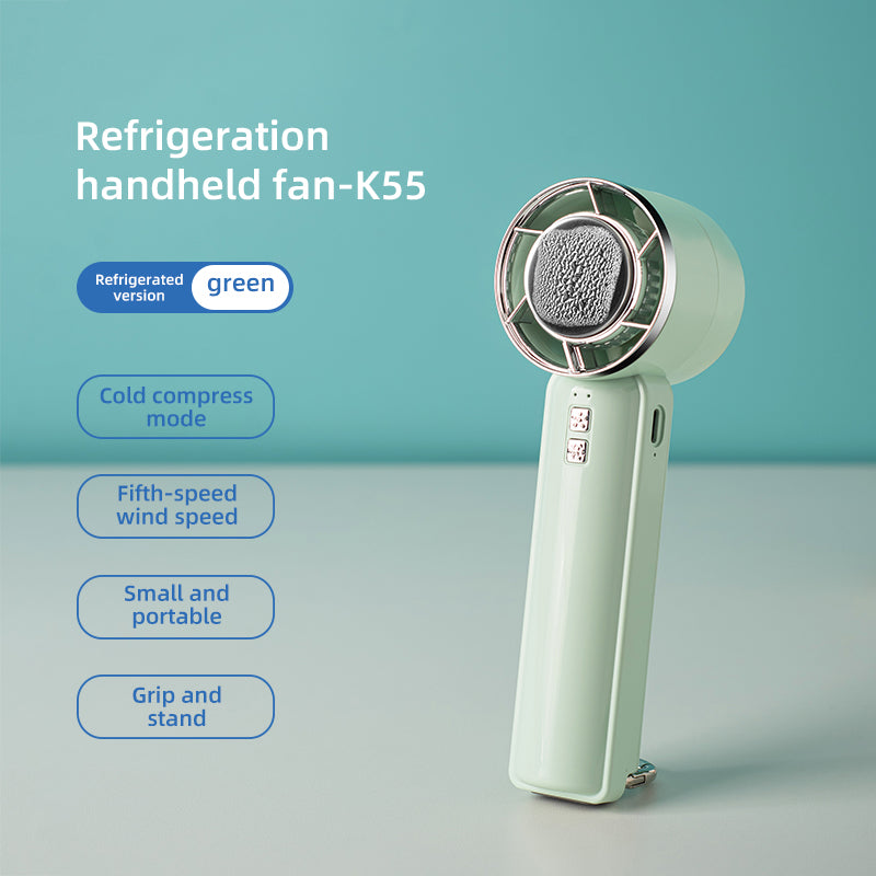 Oriday portable handheld cooling fan with ultra-high-speed turbo and strong wind power, brushless and USB rechargeable — perfect for outdoor use, home, office, desktop, or student dormitories. Brand: Oriday (Eastern Fine Products).