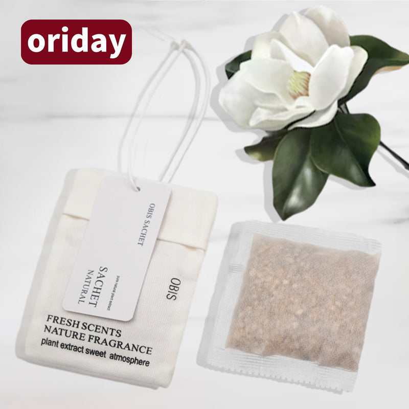 oriday fragrance bag, long-lasting scent, for use in the bedroom, wardrobe, suitcase, scented sachets, odor remover, car hanging accessory, 6 scent options available, individually packaged, Eastern products