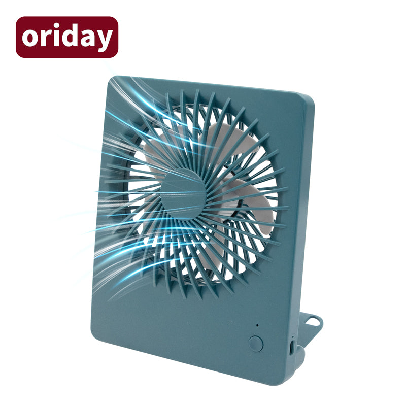 Oriday 方形桌面風扇|大風力靜音可搖頭摺疊・USB充電便攜製冷風扇・學生/辦公室通用款