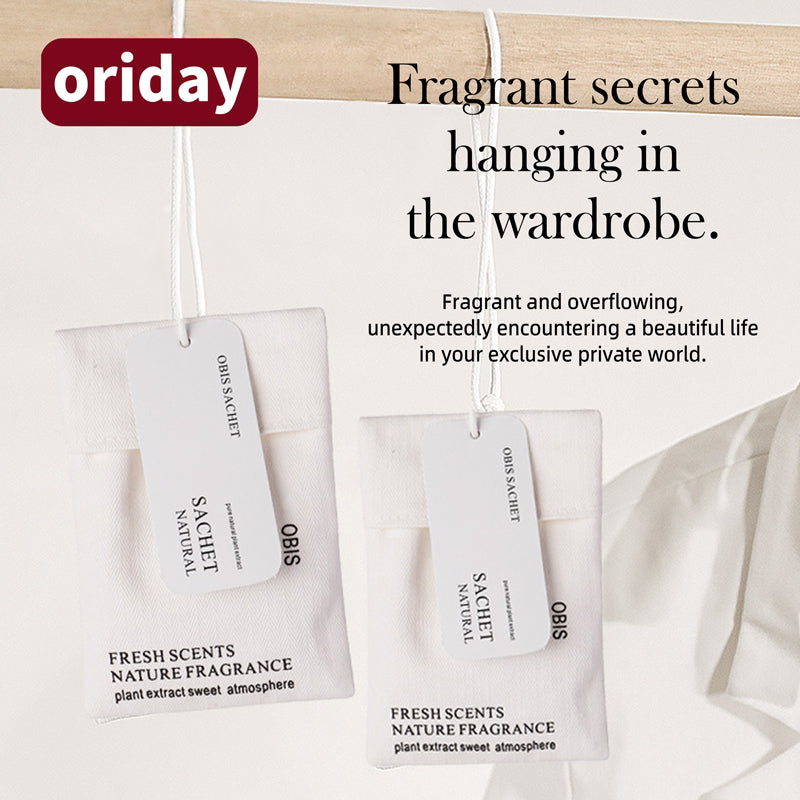 oriday fragrance bag, long-lasting scent, for use in the bedroom, wardrobe, suitcase, scented sachets, odor remover, car hanging accessory, 6 scent options available, individually packaged, Eastern products