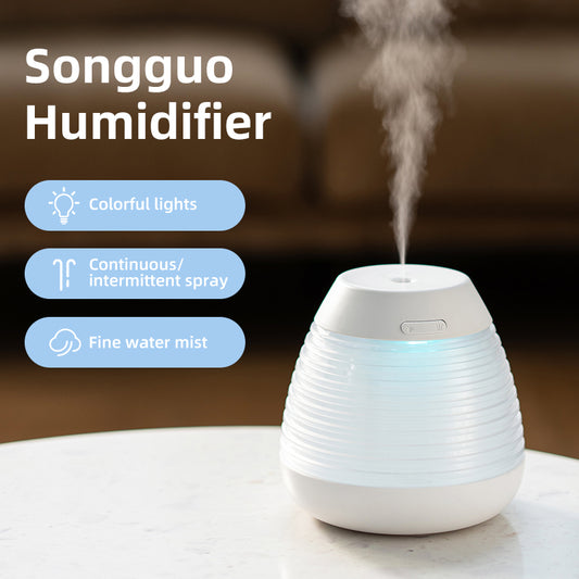 Oriday【Humidifier Recommendation 2025】Creative Pinecone Aroma Diffuser|USB Silent Humidification・Colorful Light・Auto Power-Off When Water Is Low|Perfect for Office & Home Use