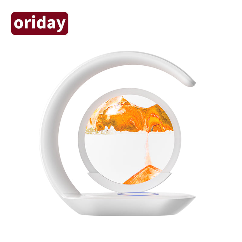 Oriday Creative Stress Relief Sand Art Night Light – Hourglass Decoration for Office, Living Room, or Bedroom, Light Luxury Home Decor by Oriental Premium