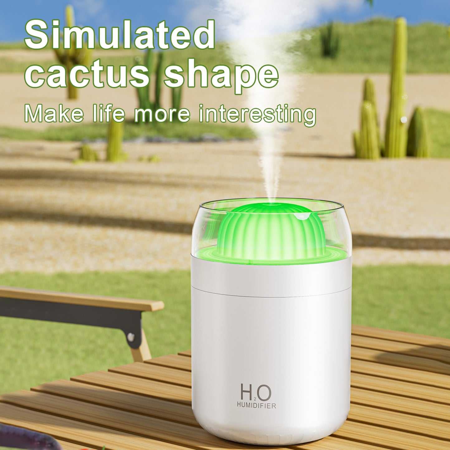 Oriday Cactus USB Humidifier | Silent High-Mist Aroma Diffuser | Ideal for Home and Office