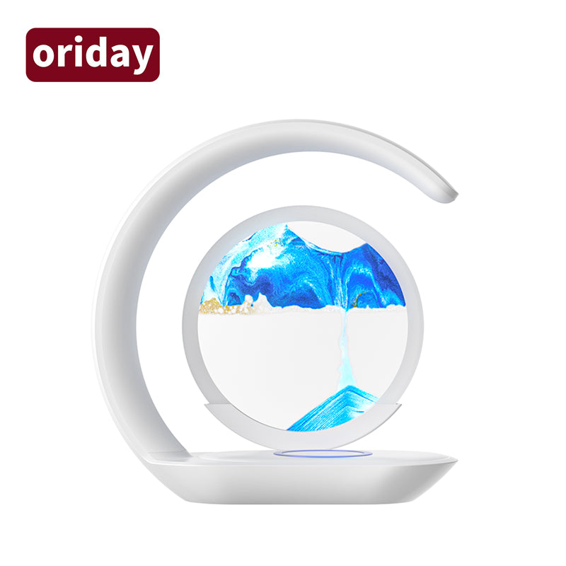 Oriday Creative Stress Relief Sand Art Night Light – Hourglass Decoration for Office, Living Room, or Bedroom, Light Luxury Home Decor by Oriental Premium