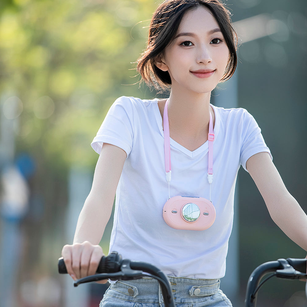 Oriday 掛脖風扇|USB充電迷你便攜・靜音製冷冰敷・學生上課戶外運動家用辦公桌面風扇