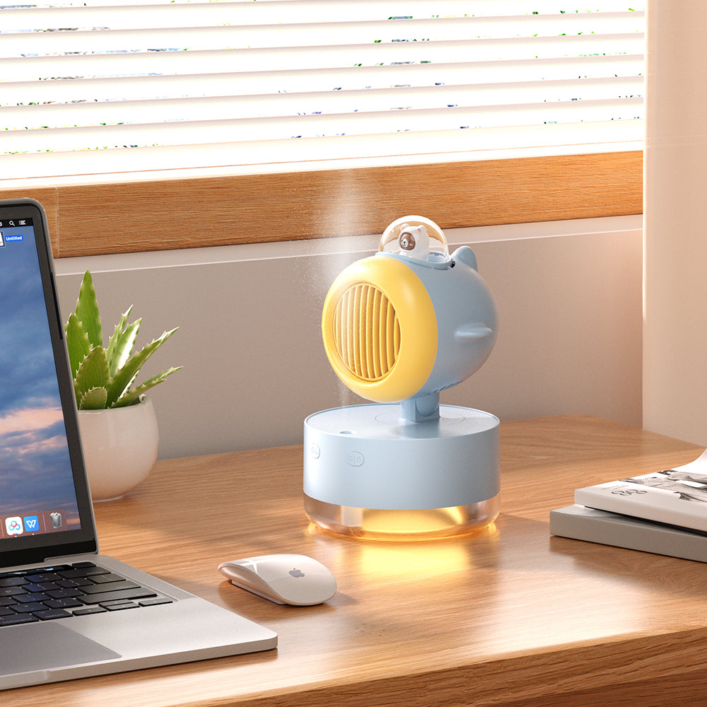 Oriday USB Mini Handheld Fan | Rechargeable Portable Mist Fan – Quiet Desktop Fan for Students, Dorms, and Offices