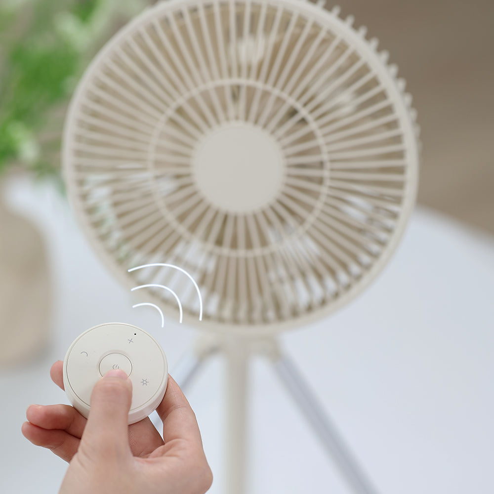 Oriday Tripod Outdoor Fan|Rechargeable Foldable Fan ・ Remote Control, Oscillation, Night Light & Mosquito Repellent ・ Long-Lasting for Camping and Home Use