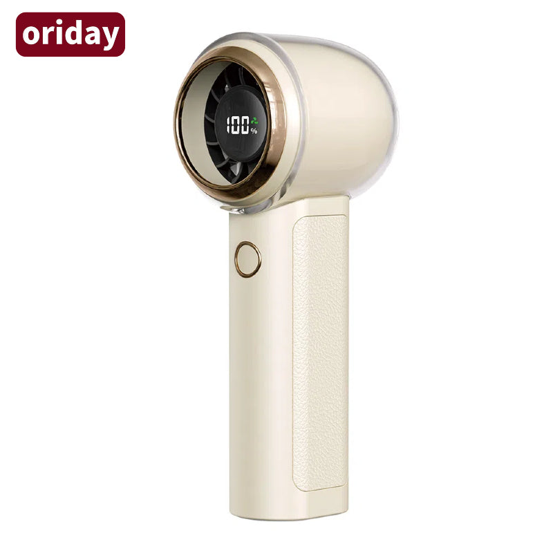 New high-speed digital display handheld outdoor fan with strong airflow, 100-level stepless speed adjustment, portable with long battery life, suitable for outdoor use, home, bedroom, office, desktop, and student dormitory.