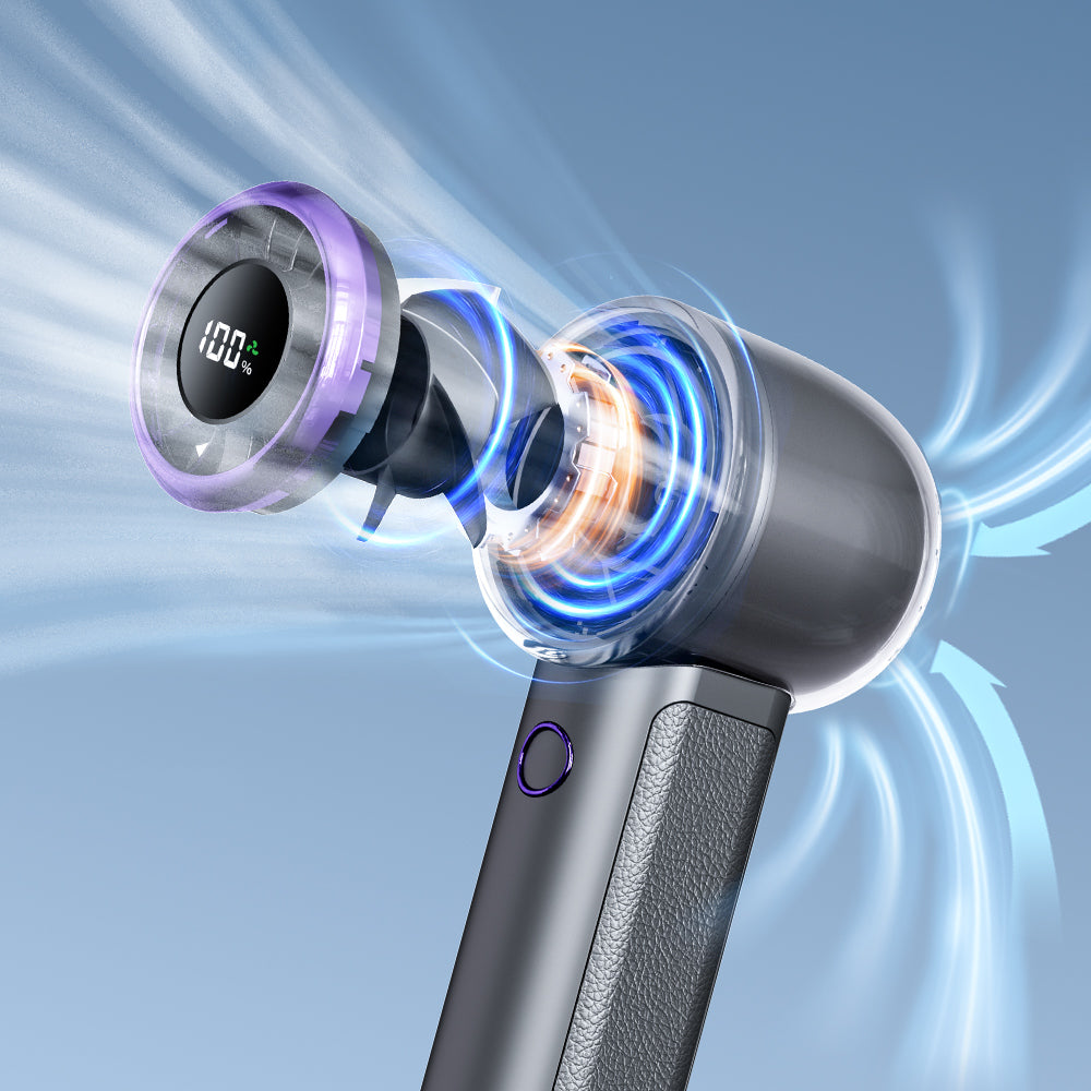 New high-speed digital display handheld outdoor fan with strong airflow, 100-level stepless speed adjustment, portable with long battery life, suitable for outdoor use, home, bedroom, office, desktop, and student dormitory.