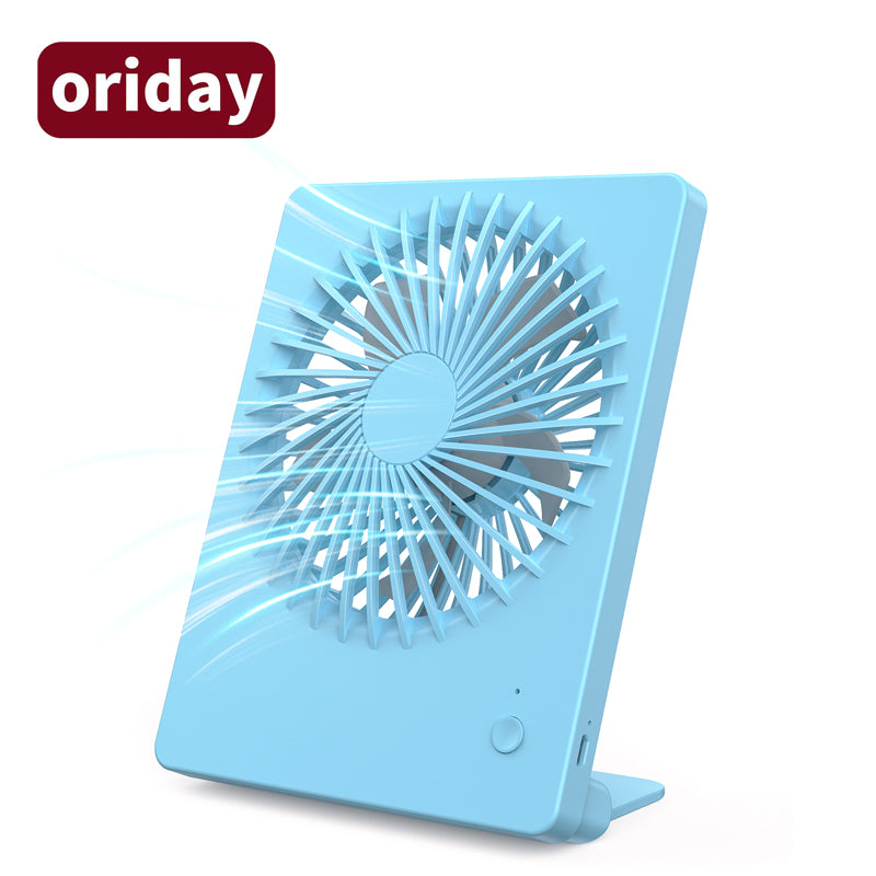 oriday square desktop fan silent strong wind office refrigeration charging cute long strip can shake his head folding portable boys and girls universal