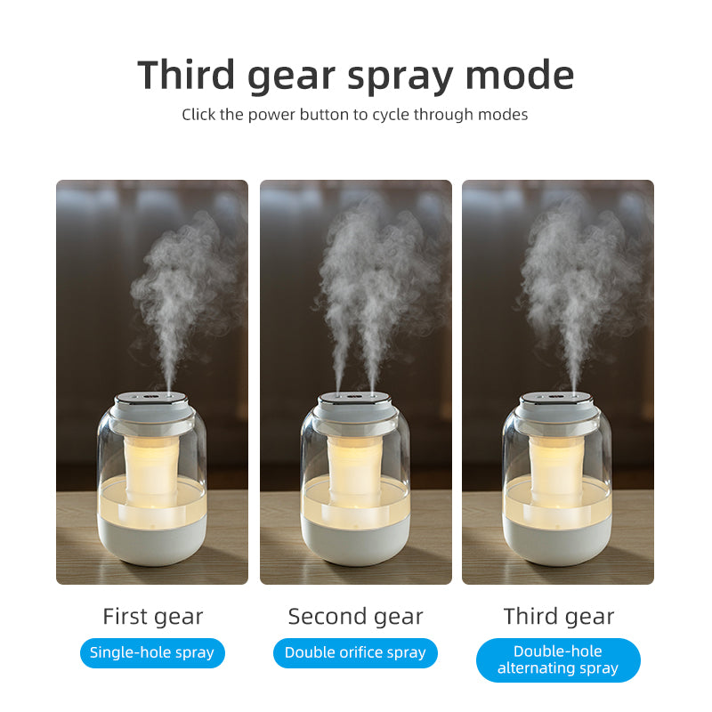 Oriday Dual Spray Humidifier 2L Large Capacity | Silent Nano Mist USB Charging | For Home, Office, Pregnant Women, and Babies – Great as a Gift