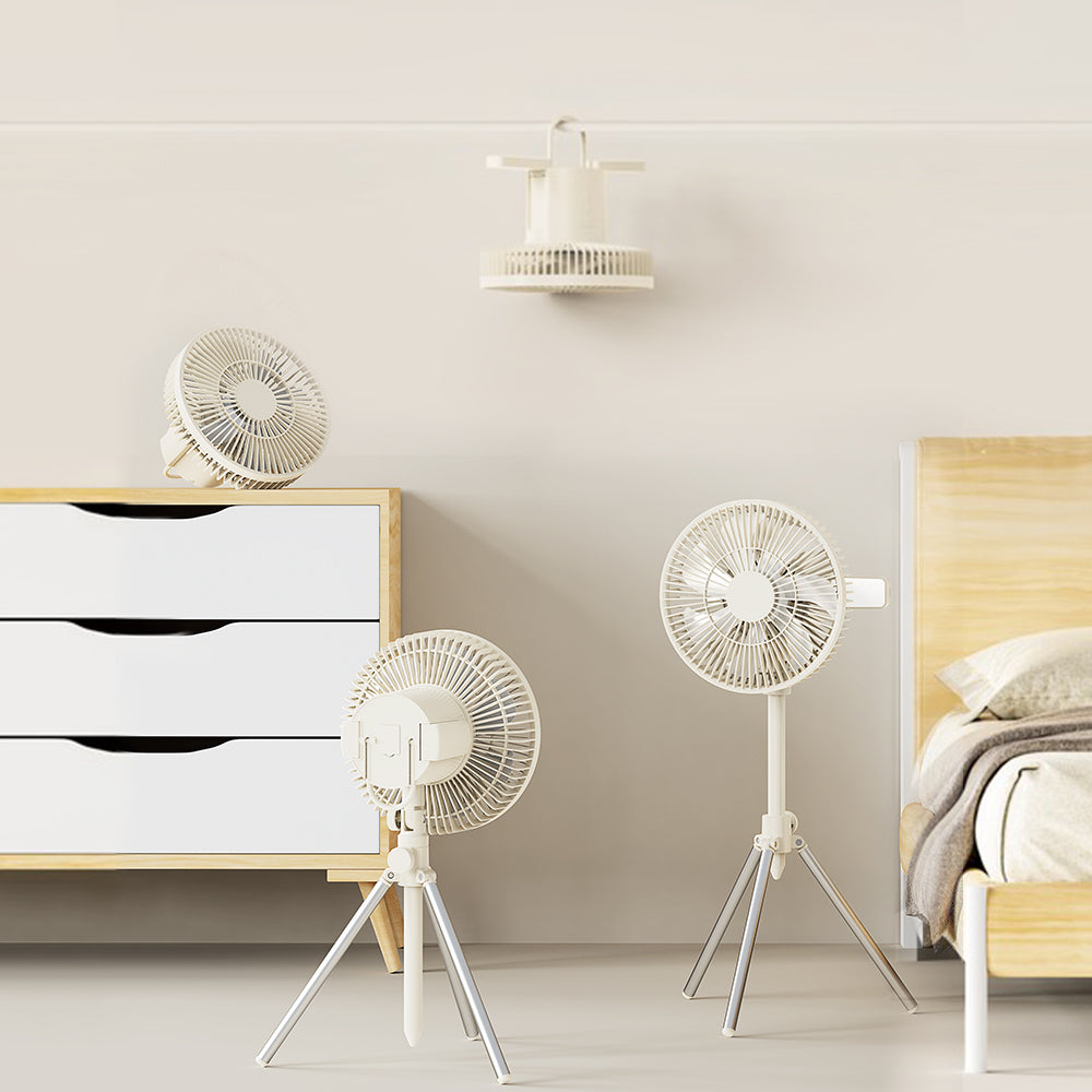 Oriday Tripod Outdoor Fan|Rechargeable Foldable Fan ・ Remote Control, Oscillation, Night Light & Mosquito Repellent ・ Long-Lasting for Camping and Home Use