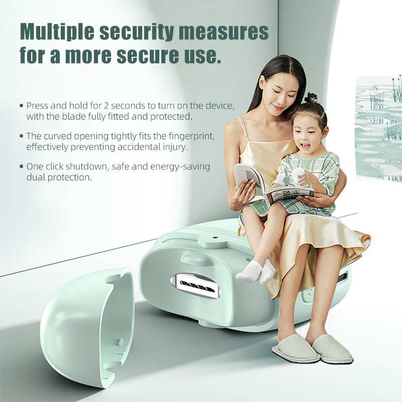 Oriday 全自動電動指甲刀|磨剪一體・USB充電式修甲器・嬰兒/成人手腳兩用・安全靜音設計