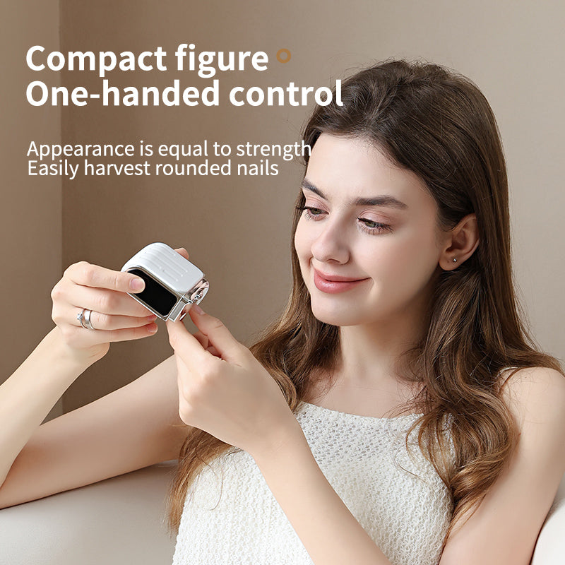 Oriday智能修甲器電動指甲刀- 剪磨一體,3檔可選,單手輕鬆操作 | 甲屑收納倉設計,乾淨衛生,低噪音設計 | Type-C充電,90分鐘持久續航