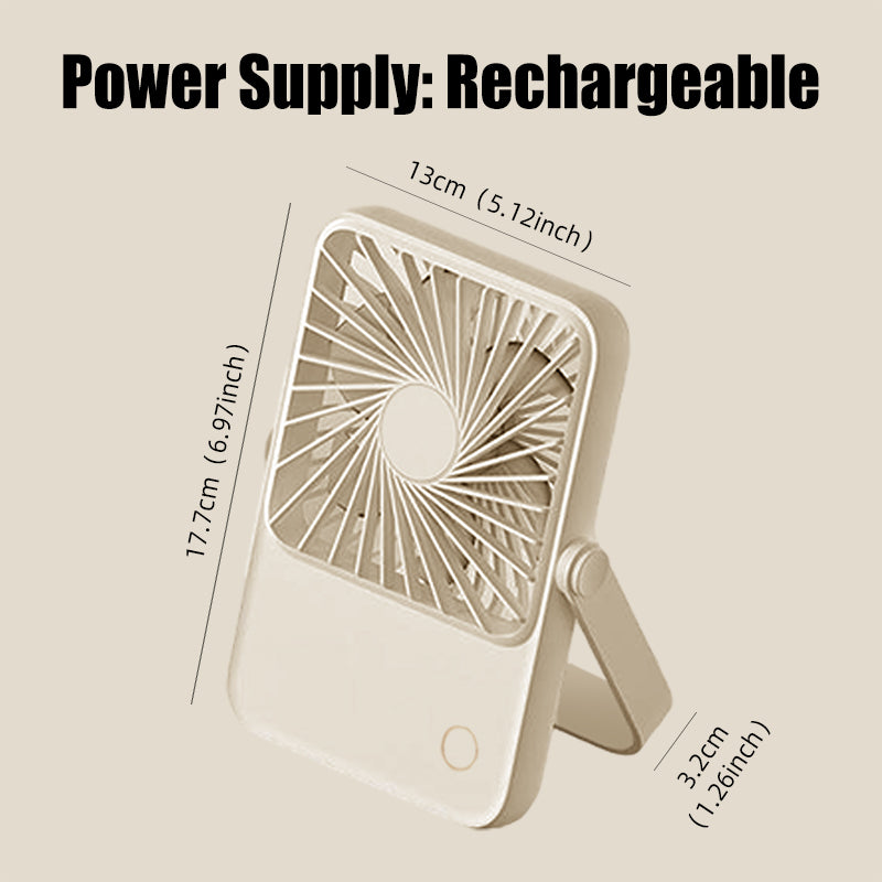 Oriday Desktop Fan with silent operation, powerful airflow, mini portable design, lightweight, with adjustable head, can be hung or placed, USB charging, 1200mAh battery, long-lasting, cooling, suitable for home, office, and dormitory use