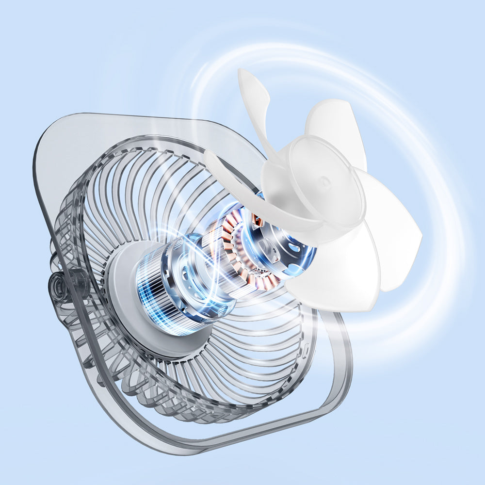 2025 New Transparent Desktop Mini Fan – Foldable, Silent, Ultra-thin, with Fan-shaped Night Light. Perfect for home, bedroom, student dormitory, and office desk use. By Oriday.