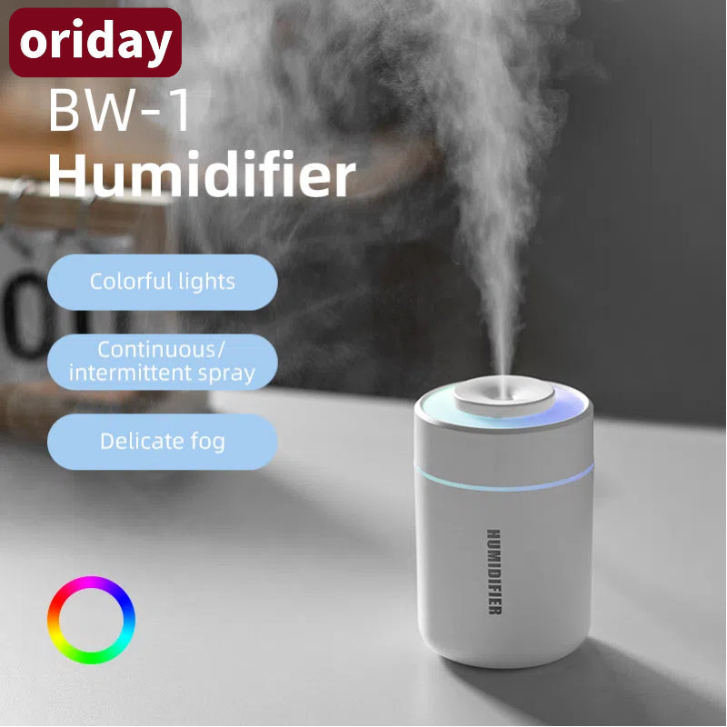 Oriday USB Humidifier | Large Mist Output with Colorful Ambient Light | Silent for Home Use, Perfect for Pregnant Women, Babies, and Bedrooms | Great Birthday Gift