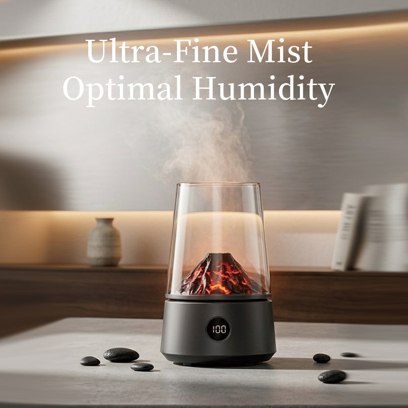 oriday Volcano-Shaped Aroma Diffuser | 170mL Water Tank · Warm Ambient Light · Dual Mist Modes | Ideal for Bedroom, Living Room & Office