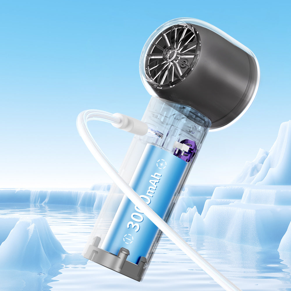 New high-speed digital display handheld outdoor fan with strong airflow, 100-level stepless speed adjustment, portable with long battery life, suitable for outdoor use, home, bedroom, office, desktop, and student dormitory.