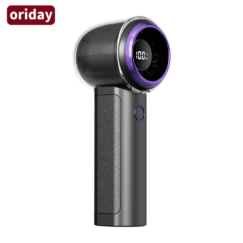 New high-speed digital display handheld outdoor fan with strong airflow, 100-level stepless speed adjustment, portable with long battery life, suitable for outdoor use, home, bedroom, office, desktop, and student dormitory.