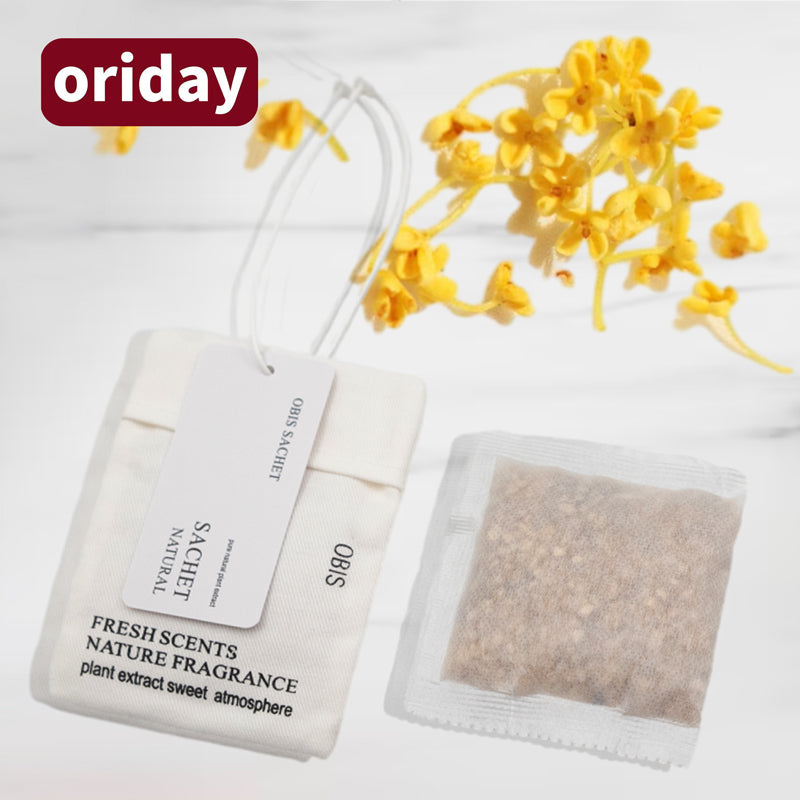 oriday fragrance bag, long-lasting scent, for use in the bedroom, wardrobe, suitcase, scented sachets, odor remover, car hanging accessory, 6 scent options available, individually packaged, Eastern products