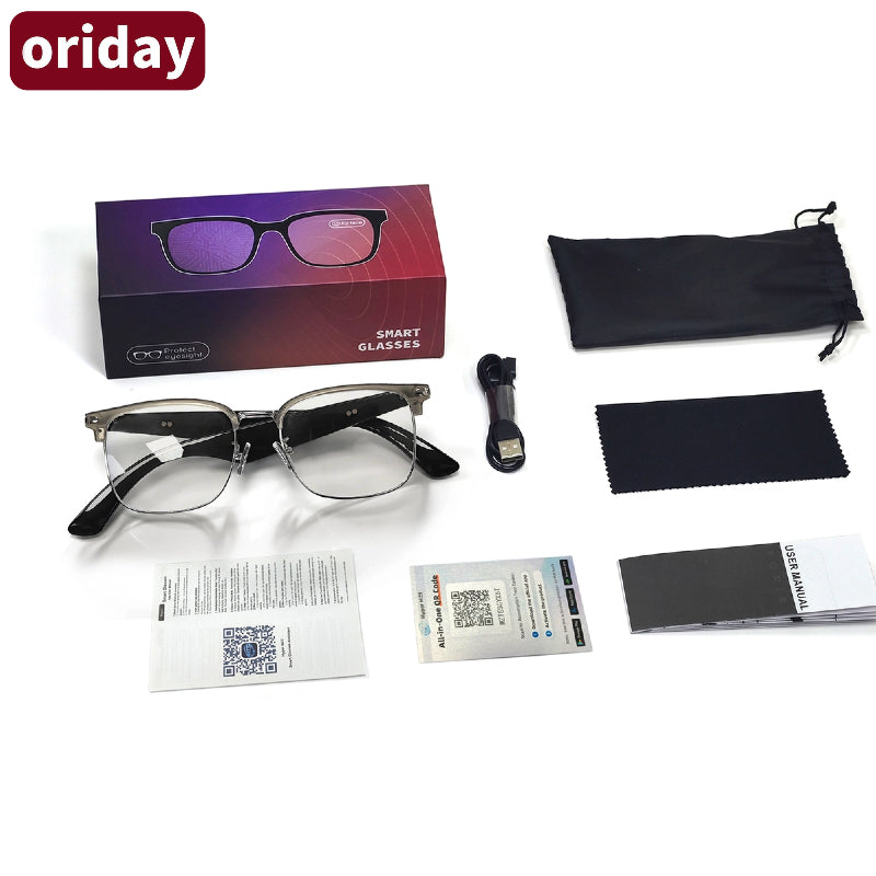 Oriday 多功能AI翻譯眼鏡|語音助手+遙控拍照|UV400防紫外線|商務休閒兩用GY600