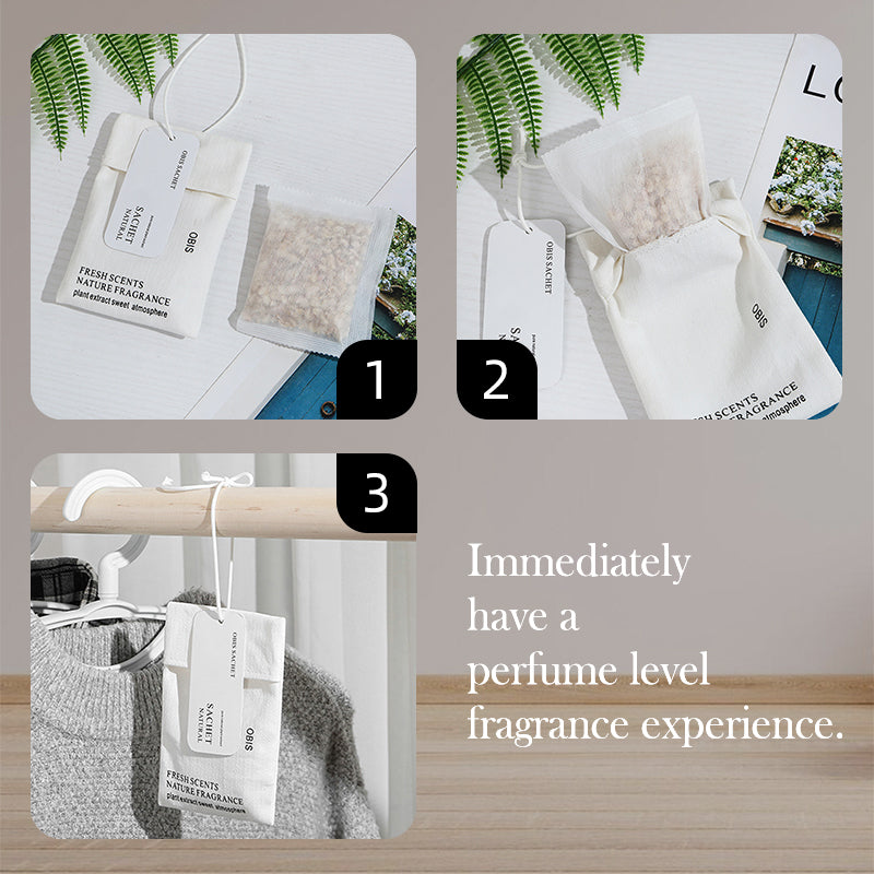oriday fragrance bag, long-lasting scent, for use in the bedroom, wardrobe, suitcase, scented sachets, odor remover, car hanging accessory, 6 scent options available, individually packaged, Eastern products