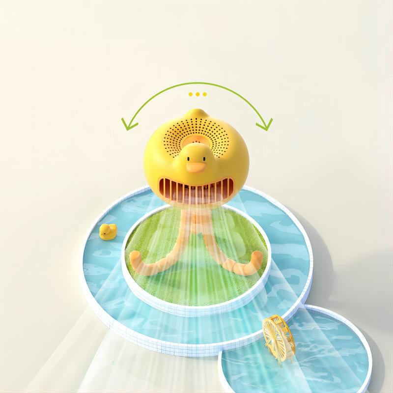 【Oriday Original】Stroller Fan|Portable Bladeless Oscillating Design|Silent and Finger-Safe|Rechargeable Gentle Breeze Cooling Fan for Babies