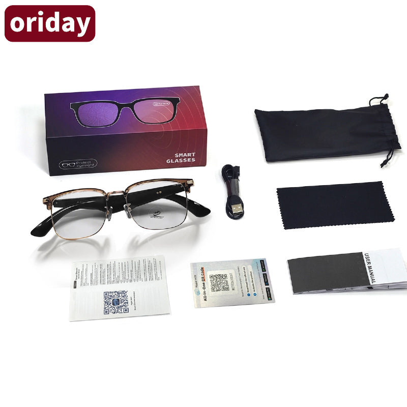 Oriday Multifunctional AI Translation Glasses|Voice Assistant + Remote Photography|UV400 UV Protection|Business & Leisure Use GY600