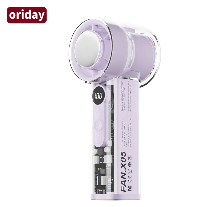 Oriday 高速手持冷敷風扇|USB充電・數顯靜音迷你風扇・家用桌面戶外降溫神器