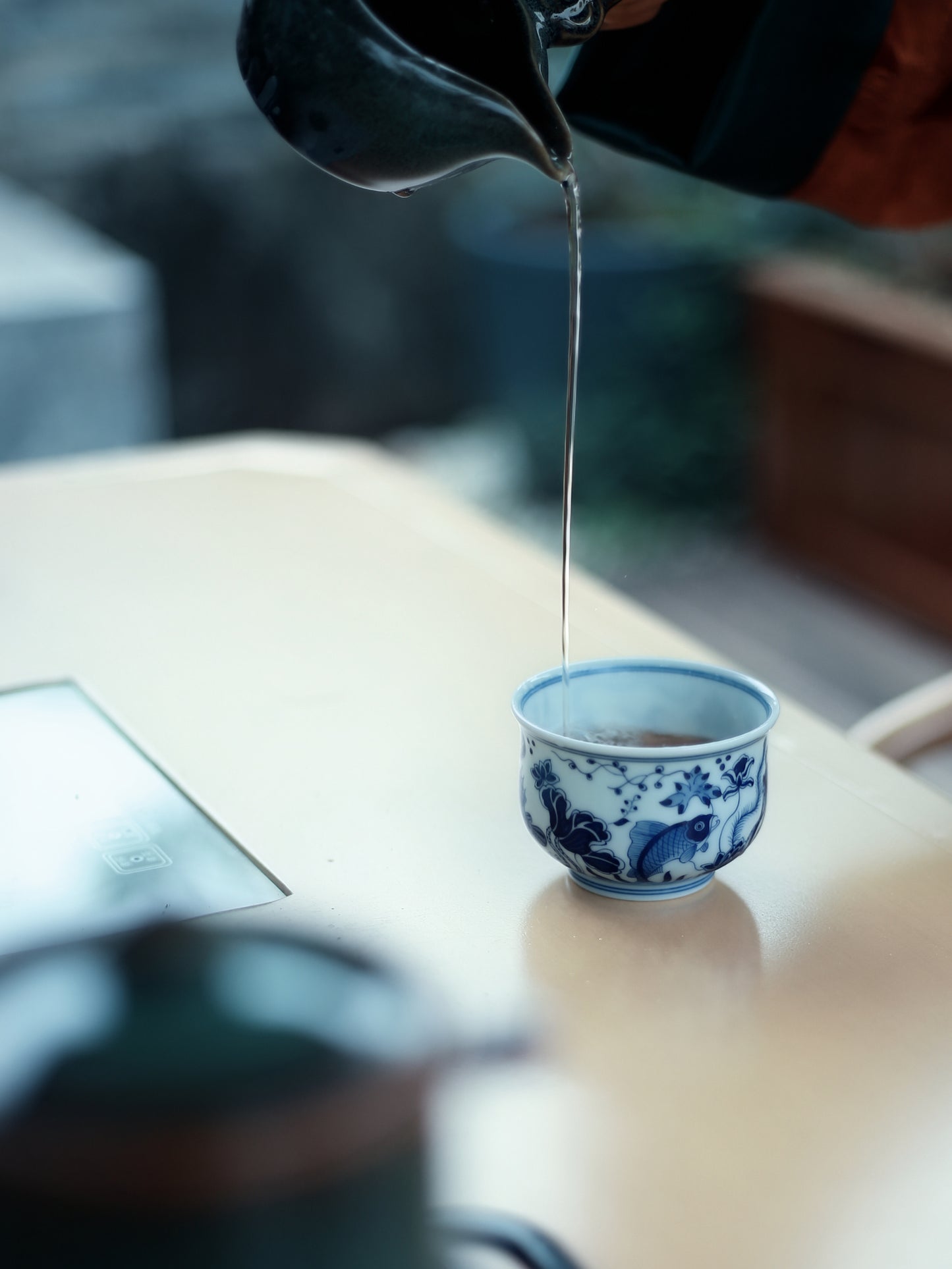 Oriday Blue and White Ceramic Kung Fu Tea Cup | Vintage Underglaze Host Cup | Recommended Traditional Chinese Tea Cup