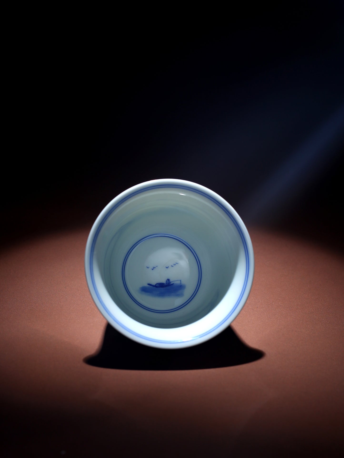 Oriday Hand-painted Blue and White Porcelain Landscape Gaiwan Small Kung Fu Ceramic Tea Set Recommended as Yancha Master Cup