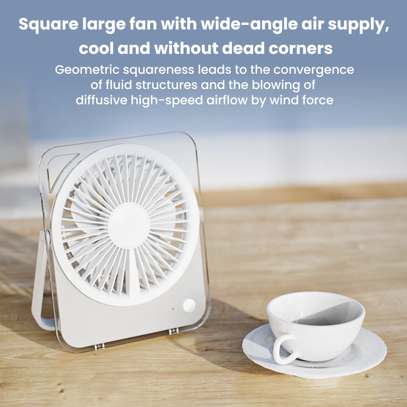 Oriday Transparent Mini Fan|Desktop Silent Cooling Circulation Fan, Portable Dual Power (USB & Plug-in), Suitable for Home, Office, Students, and Dormitories