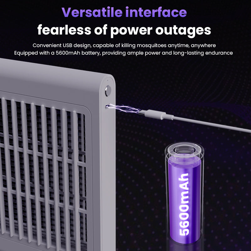 oriday 2024 new mosquito repellent lamp with charging, 5600mAh large capacity battery, wall-mounted or standing LED night light, purple light electric shock mosquito attractant, suitable for indoor and outdoor use, gardens, dormitories, homes