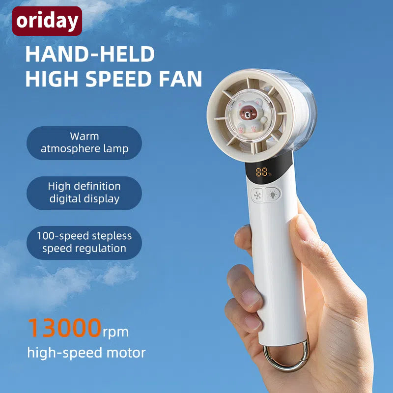 Oriday handheld high-speed fan, USB rechargeable, portable, 100-level adjustable, ideal for students – mini cooling miracle – Dongfang Liangpin
