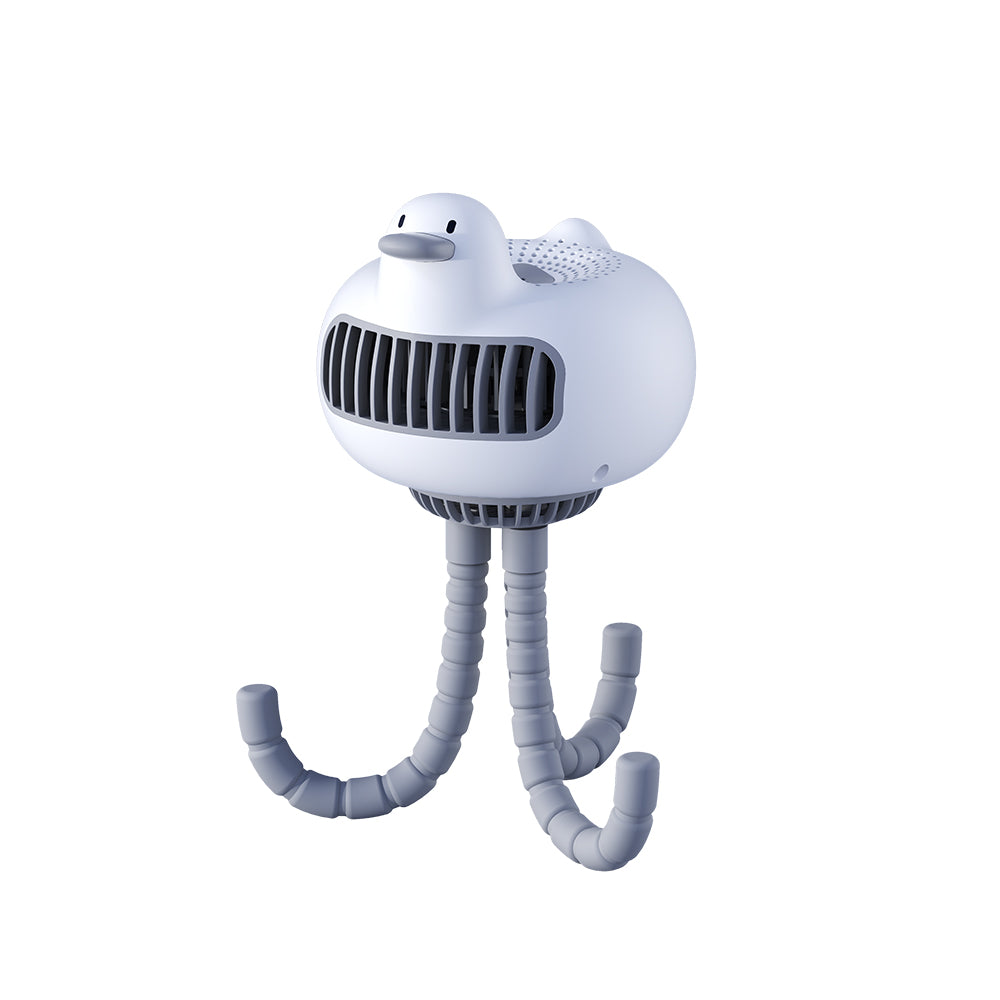 【Oriday Original】Stroller Fan|Portable Bladeless Oscillating Design|Silent and Finger-Safe|Rechargeable Gentle Breeze Cooling Fan for Babies