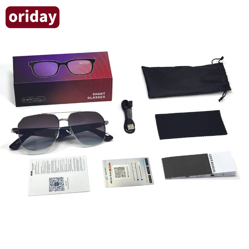 Oriday 智能AI翻譯太陽眼鏡|防眩光偏光片 UV400防護|音樂+通話+語音助手GY100