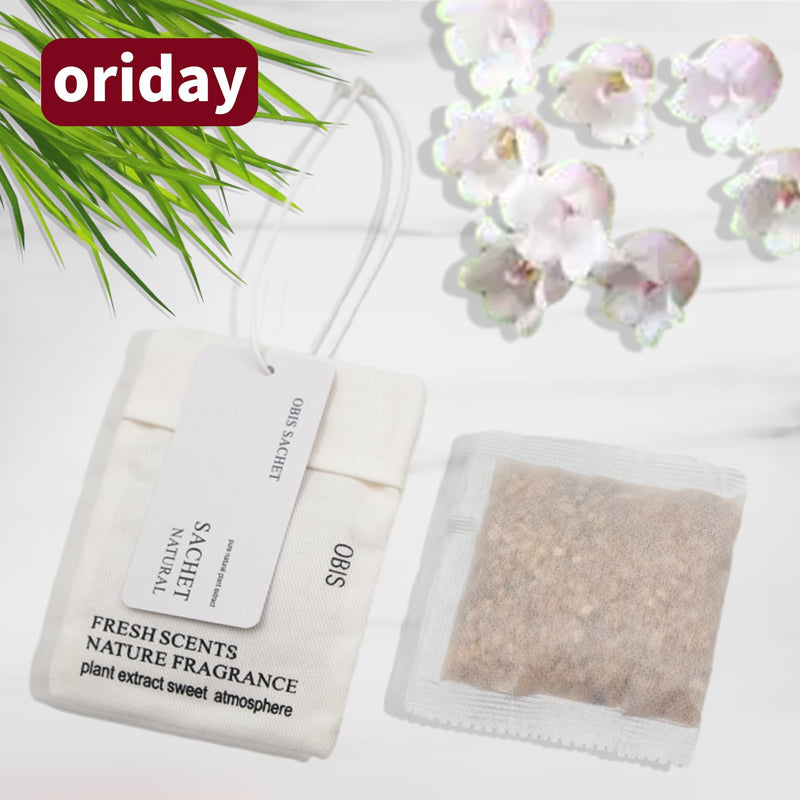 oriday fragrance bag, long-lasting scent, for use in the bedroom, wardrobe, suitcase, scented sachets, odor remover, car hanging accessory, 6 scent options available, individually packaged, Eastern products