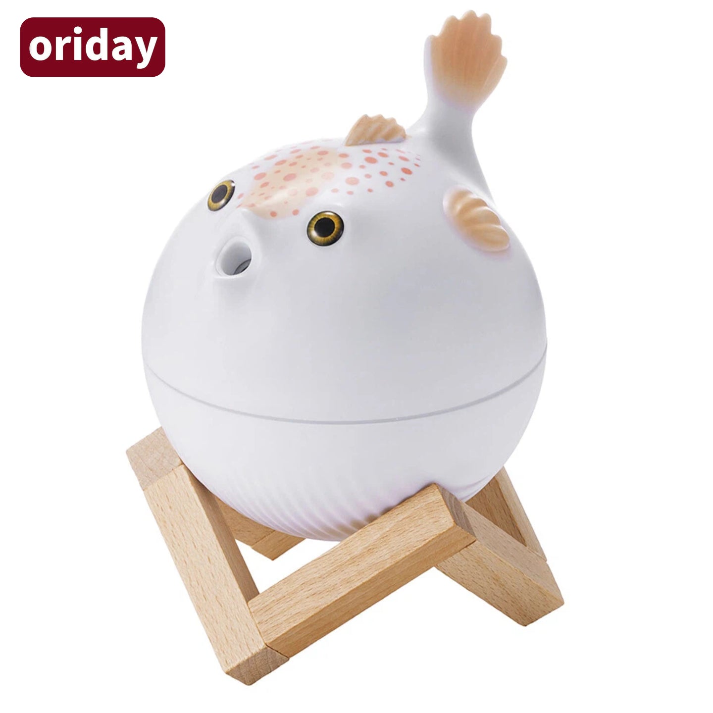 Oriday Cute Pufferfish Humidifier with 7-Color Night Light | 260ml Large Capacity・Dual Fine Mist Modes・Quiet Operation・USB‑C Powered | Bedroom, Office and Desktop Décor