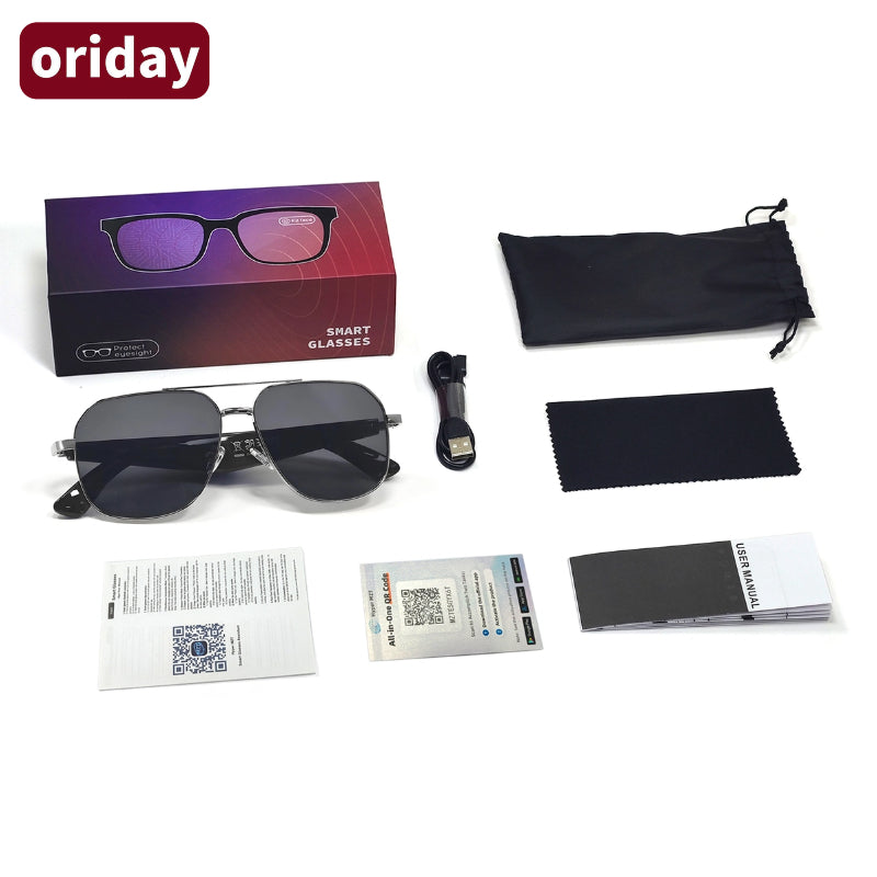 Oriday 智能AI翻譯太陽眼鏡|防眩光偏光片 UV400防護|音樂+通話+語音助手GY100