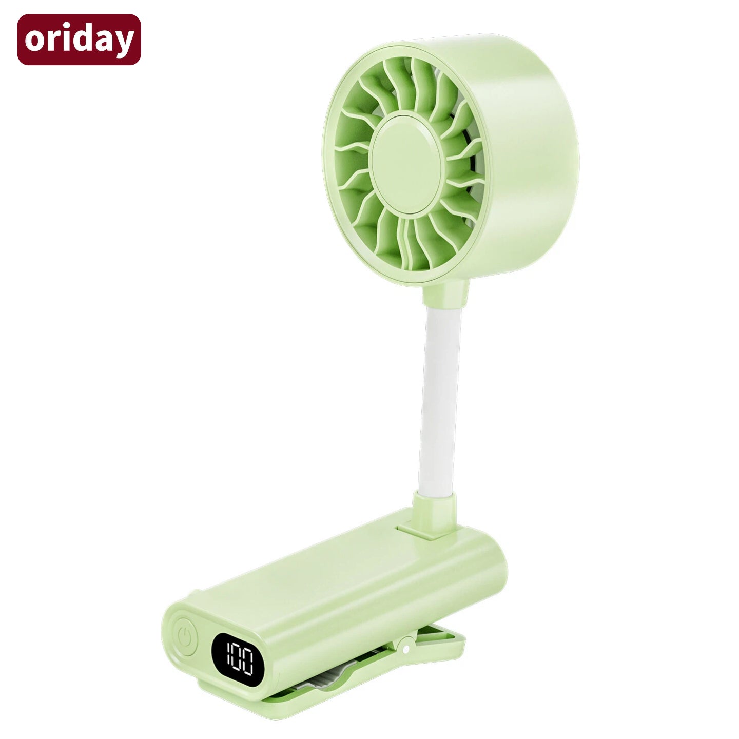 oriday【多功能迷你風扇】可夾/手持/桌面 360° 靈活調節|靜音大風量|1200mAh 長續航|Type-C 便攜小巧高顏值|辦公/戶外/通勤/學習必備