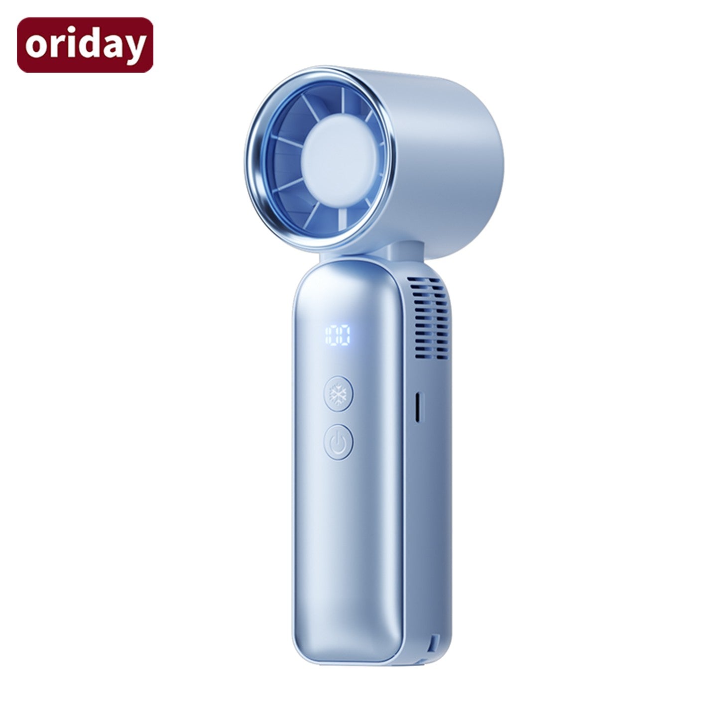 Oriday Portable Handheld Fan | Brushless Motor + 100-Level Stepless Speed | Semiconductor Ceramic Cooling | 4000mAh Battery, 13-Hour Runtime | LED Display | Ultra-Light 262g