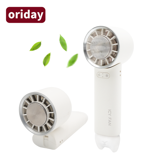Oriday 冷敷手持風扇｜摺疊便攜Turbo渦輪大風力・USB充電靜音小型風扇・長續航夏日降溫神器