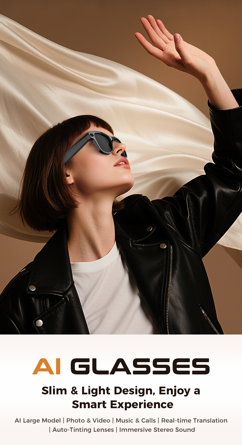 oriday新款AI 智能拍攝眼鏡｜即時翻譯＋物件識別＋4K高清錄影 — 香港熱賣智能穿戴